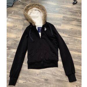 Zip-up jacket with hoodie